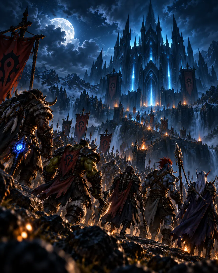 Raid group approaching a dark citadel